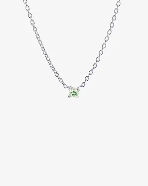 Birthstone necklace silver august