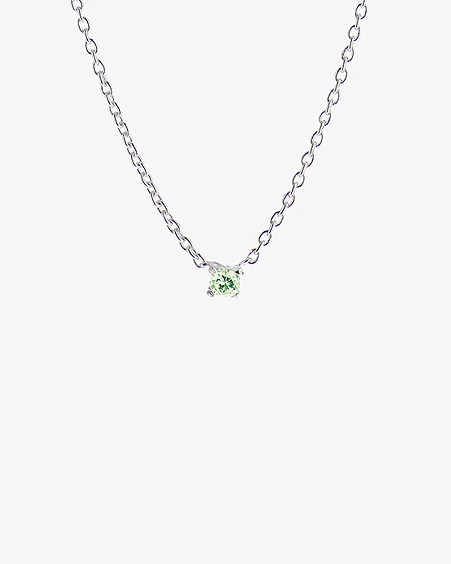 Birthstone necklace silver august