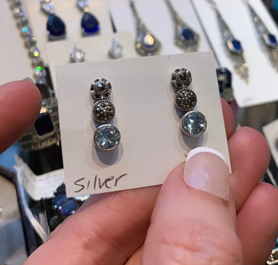 Blue Topaz Dot earrings