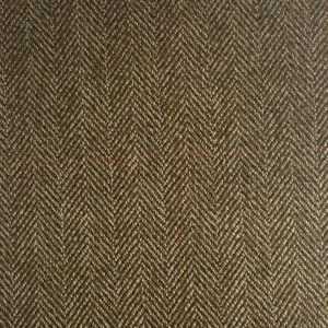 Brown And Green Herringbone With Red And Amber Check Country Tweed Jacketing