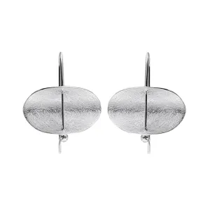 Brushed Sterling Folded Leaf Earrings