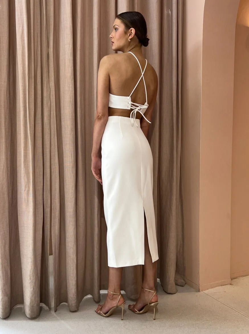 By Johnny Fresco Halter Maxi in Ivory