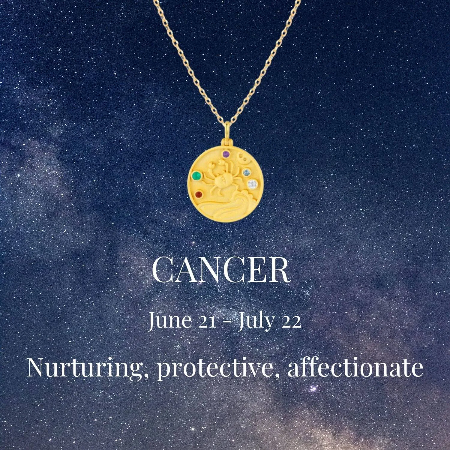 Cancer Zodiac Mantra Necklace
