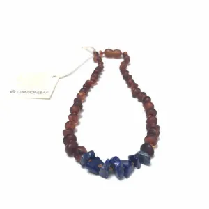 Canyon Leaf Baltic Amber   Lapis Necklace (Children's Sizes)