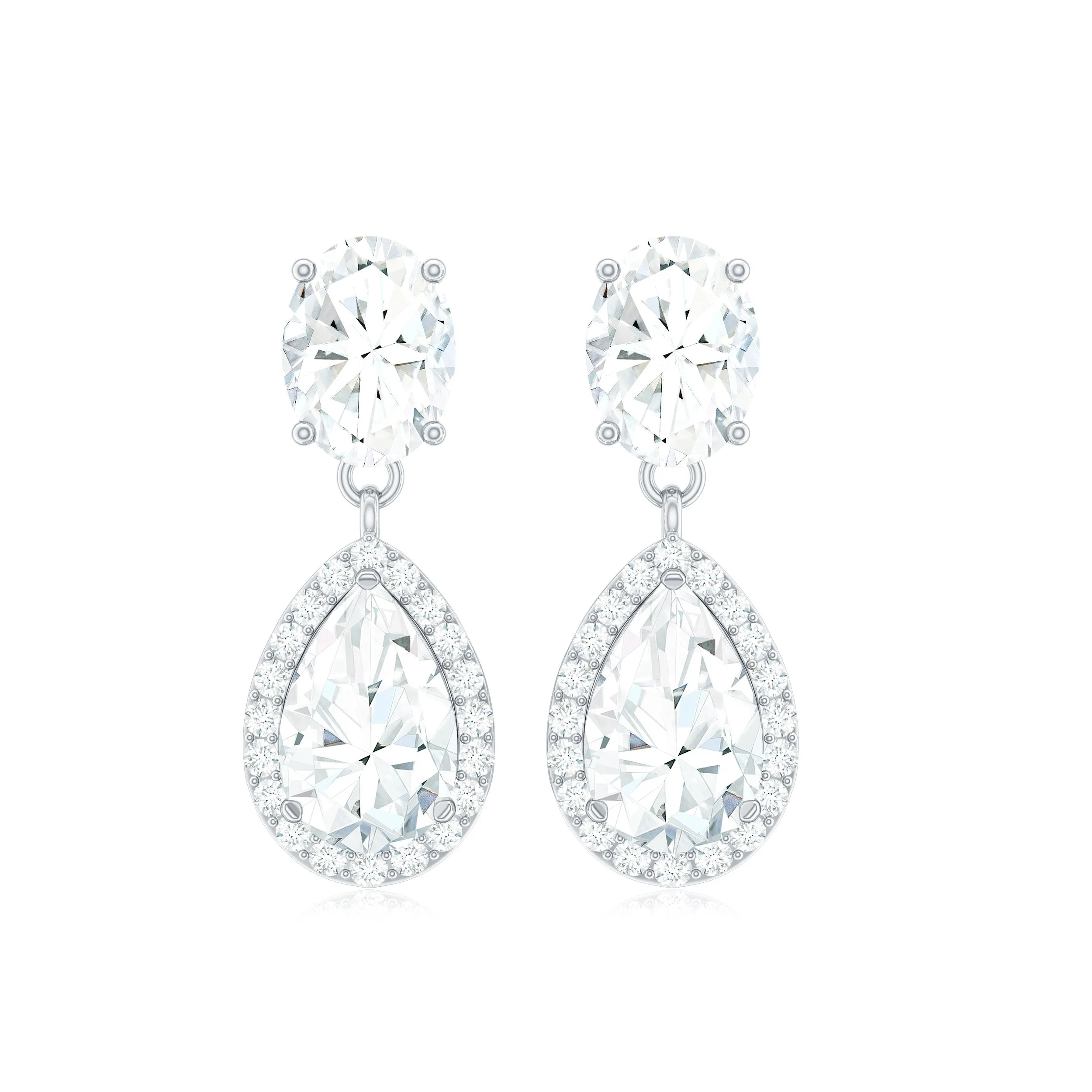 Certified Moissanite Teardrop Dangle Earrings