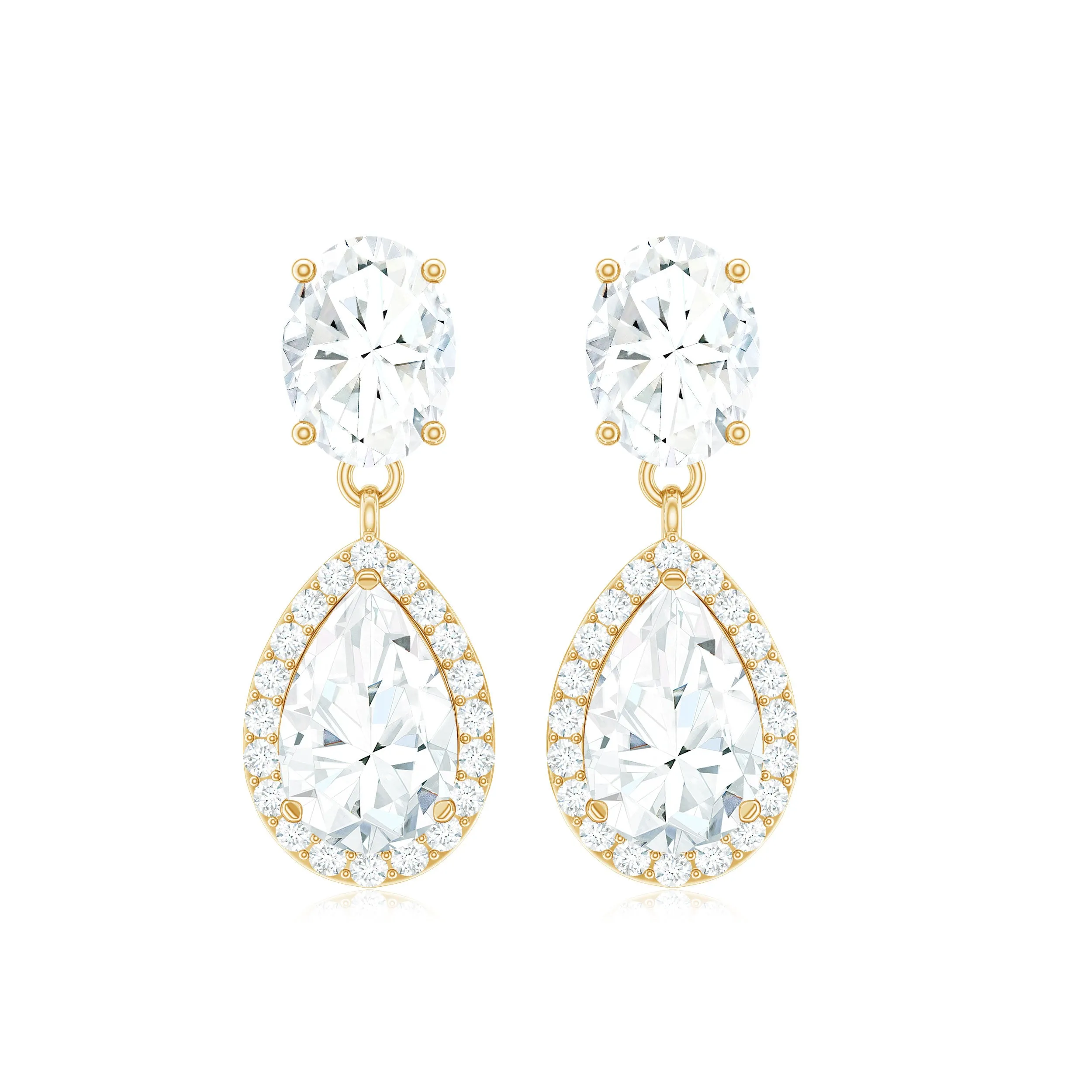 Certified Moissanite Teardrop Dangle Earrings
