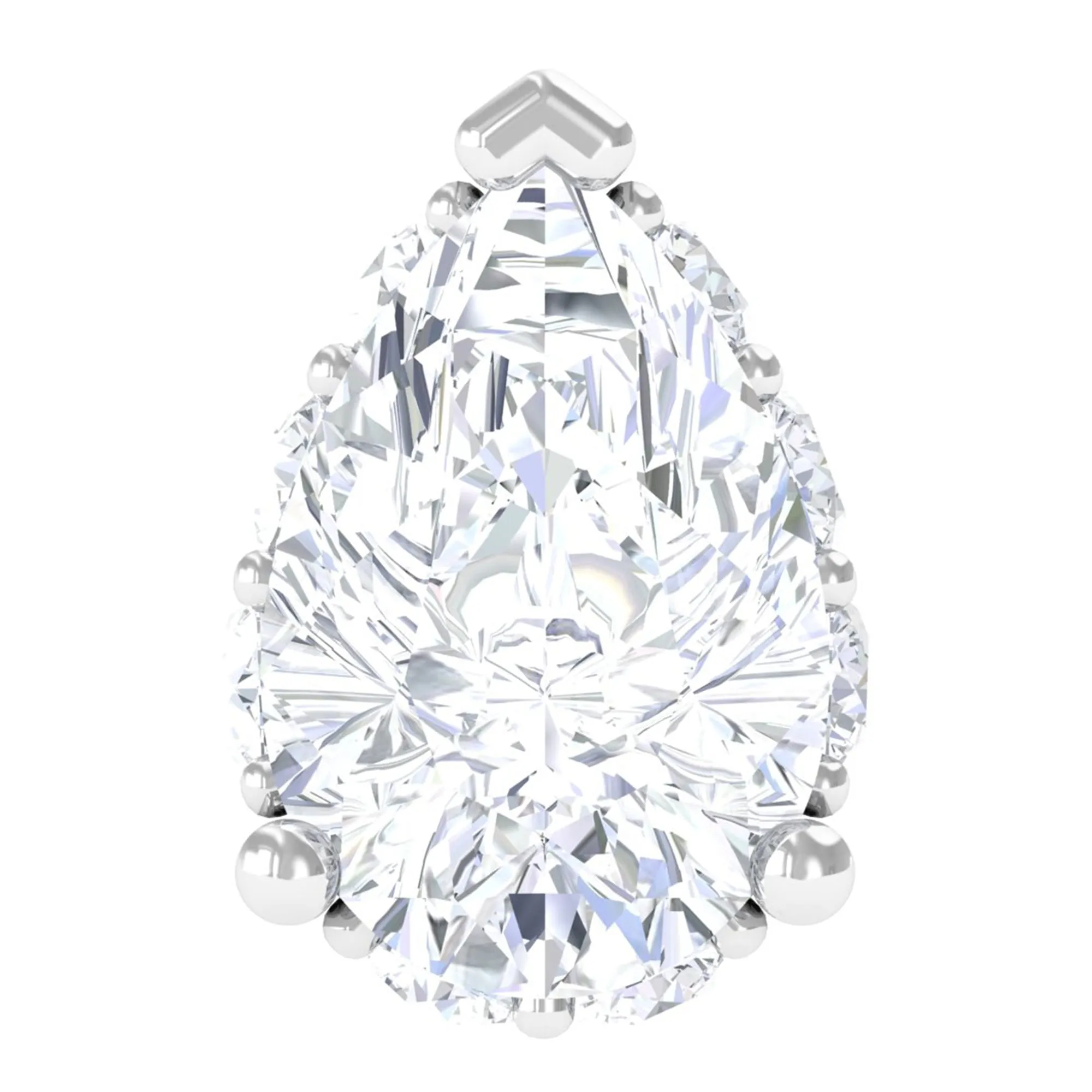 Certified Moissanite Teardrop Helix Earring in Gold