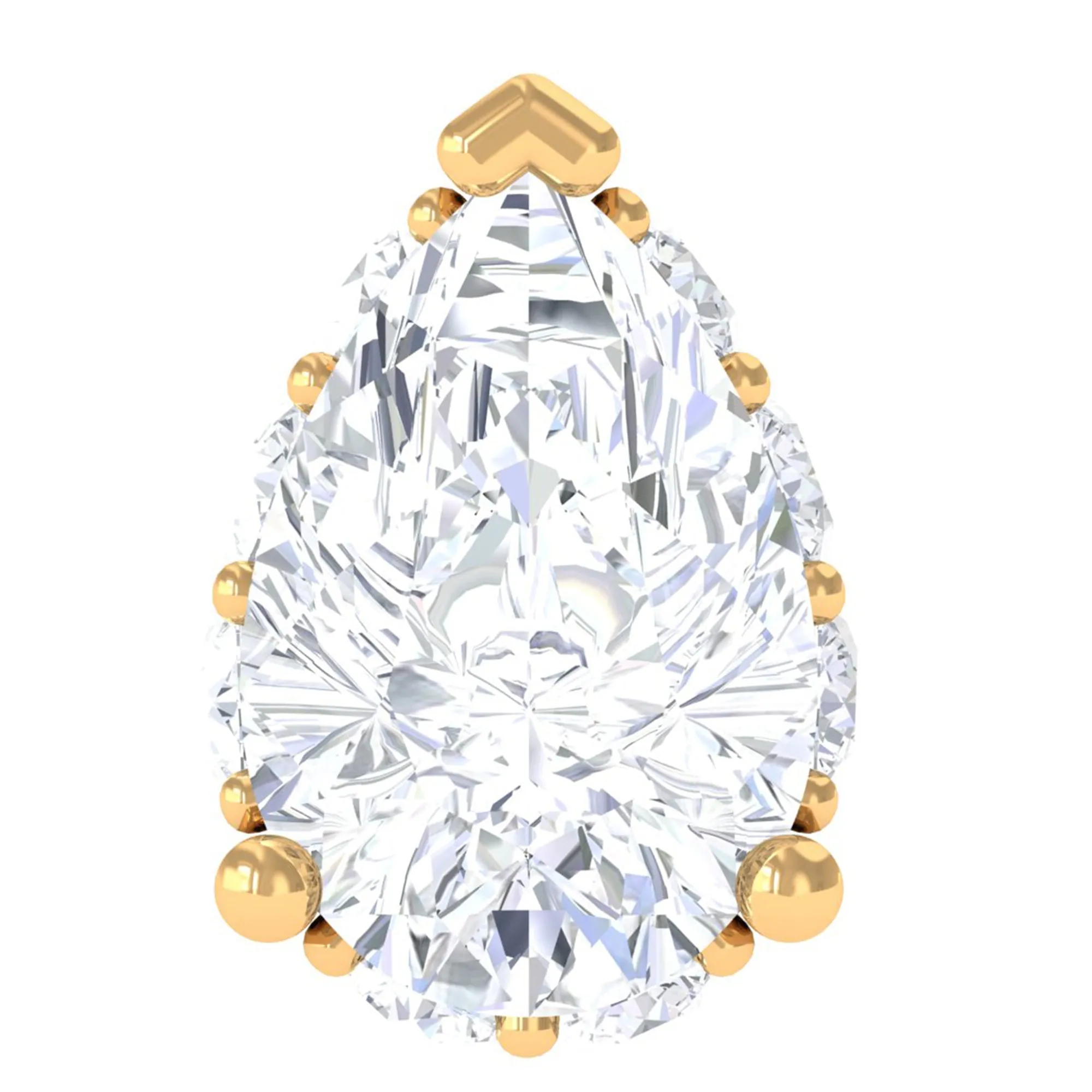 Certified Moissanite Teardrop Helix Earring in Gold