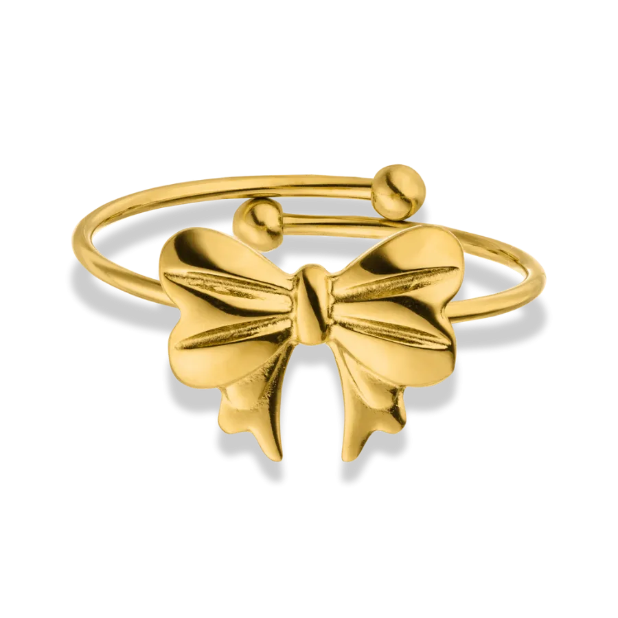Charming Ribbon Ring 14K Vergoldet