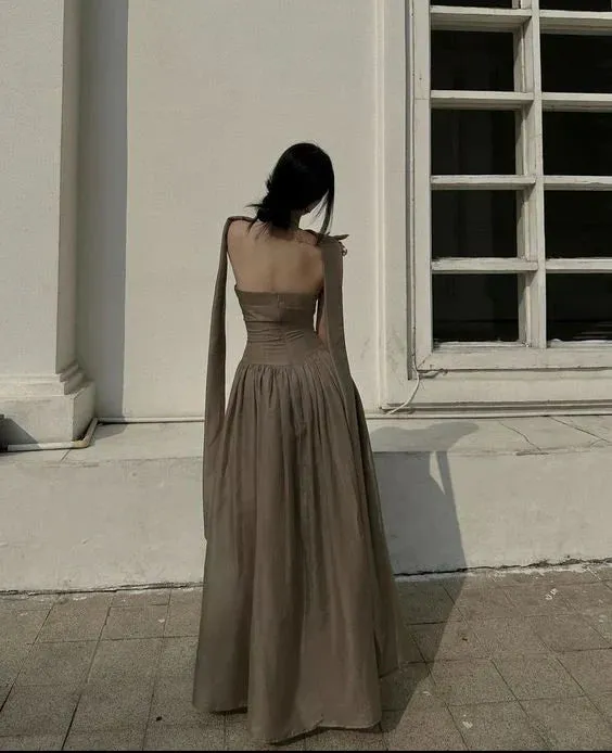 Chic Strapless A-Line Chiffon Elegant Long Party Dress Formal Dress Evening Dress Wholesale