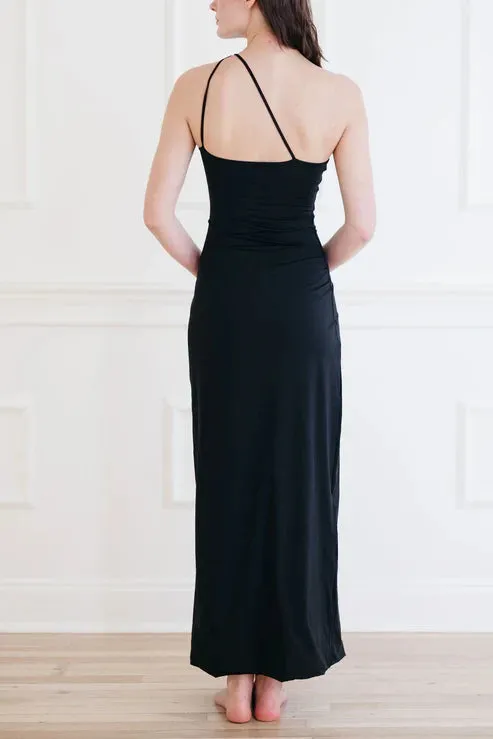 Classy Black Pary Dress One Shoulder Simple Evening Dress Charming Formal Dress