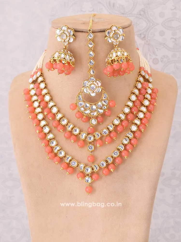 Coral Ashwarya Jewellery Set