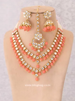 Coral Ashwarya Jewellery Set