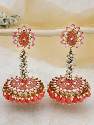 Coral Jacki Jhumkis