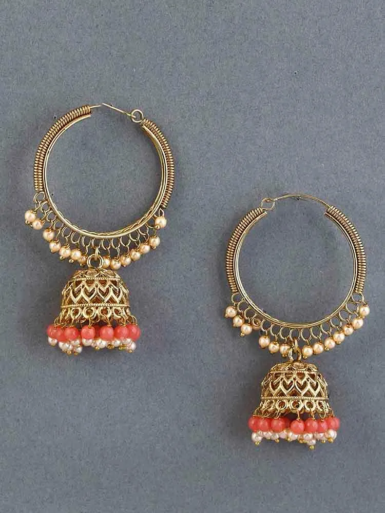 Coral Rishi Jhumkis