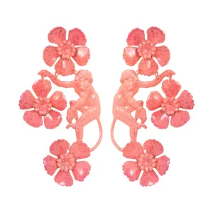 Coral Vervet Post Earrings
