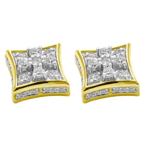 Cross Kite Diamond Earrings .35cttw 10K Yellow Gold
