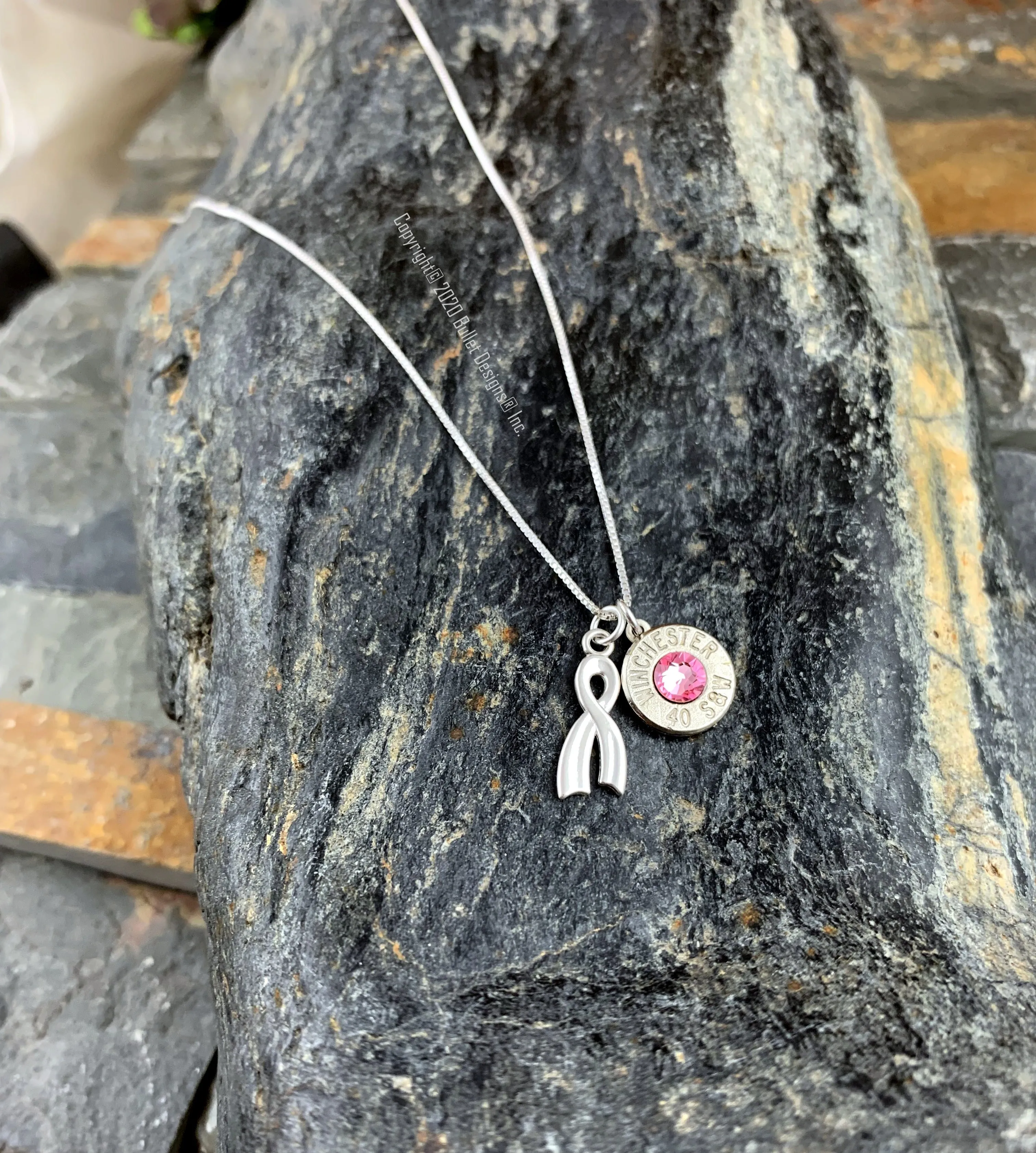 Custom Bullet Necklace, Awareness Ribbon