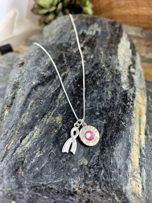 Custom Bullet Necklace, Awareness Ribbon