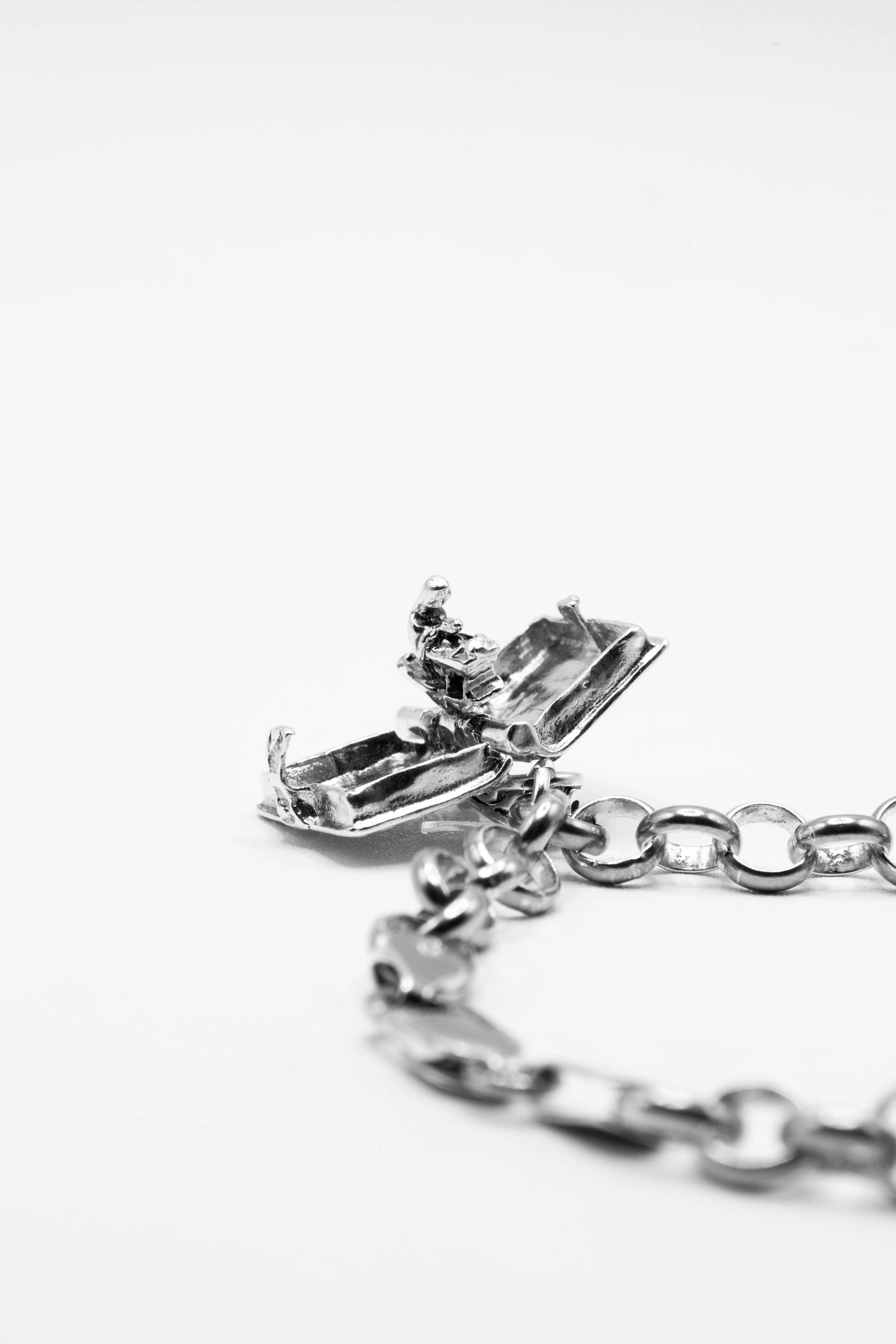 Dangling Prayer Box 925 Sterling Silver Charm Bracelet