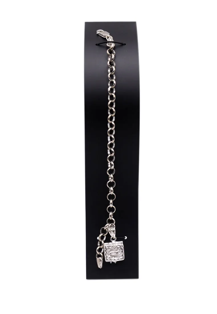 Dangling Prayer Box 925 Sterling Silver Charm Bracelet