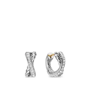 David Yurman 5mm Crossover Huggie Hoop Earrings