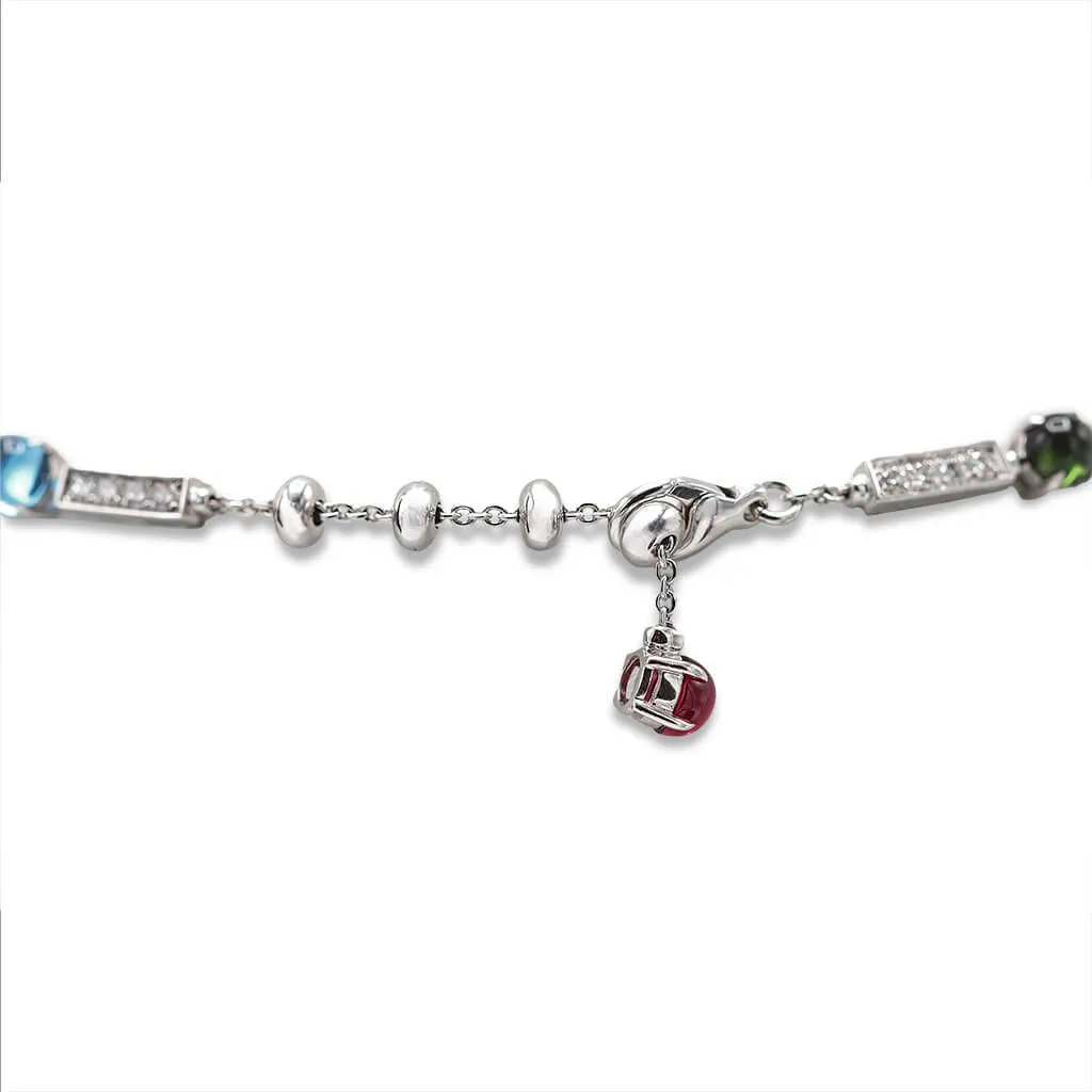 Diamond & Multi Gem Bvlgari Allegra Necklace - 18ct White Gold