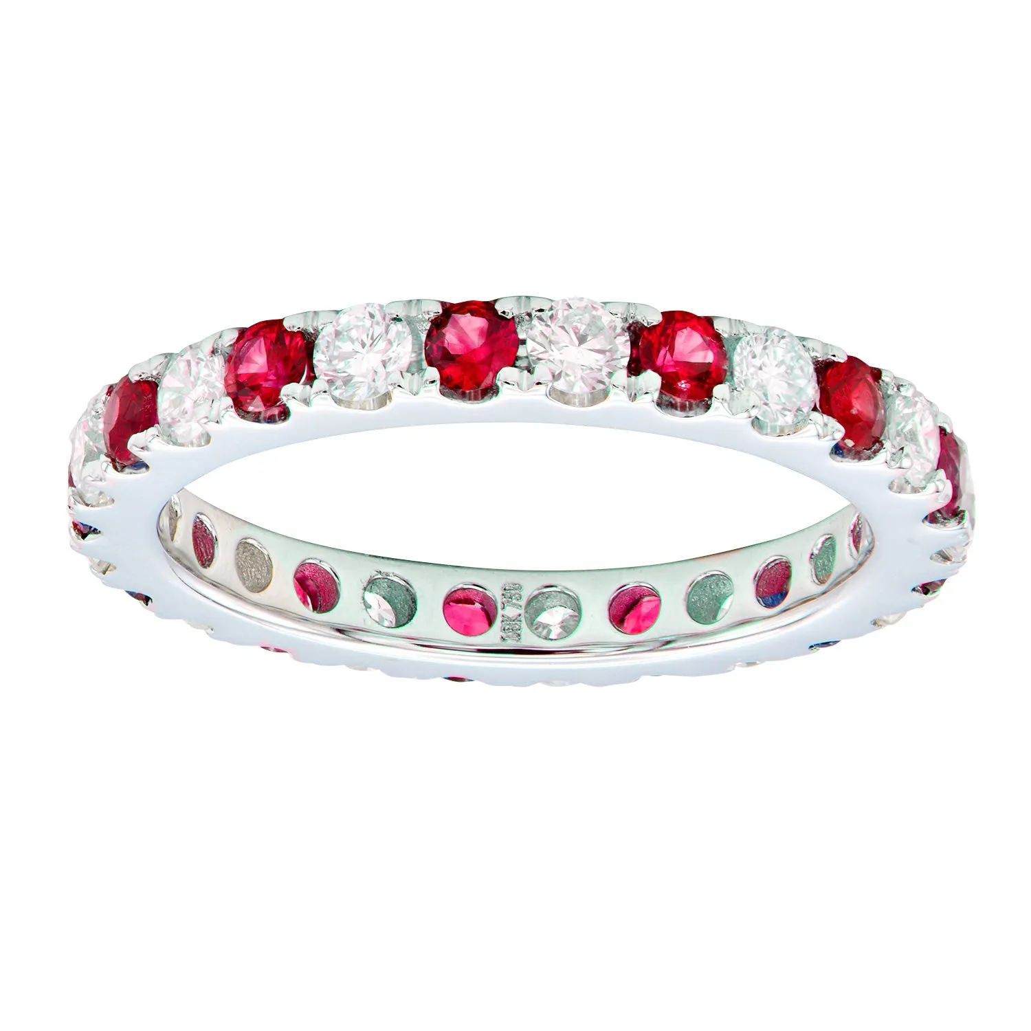 Diamond and Ruby Eternity Band