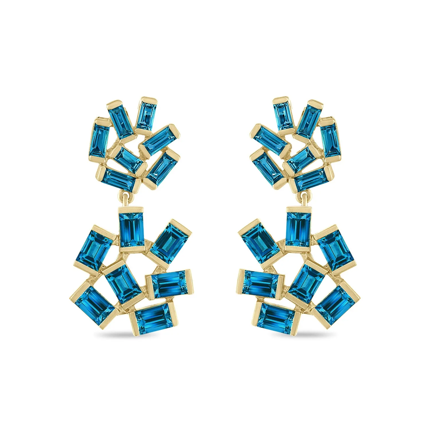 Double Jubilation Earrings: London Blue Topaz