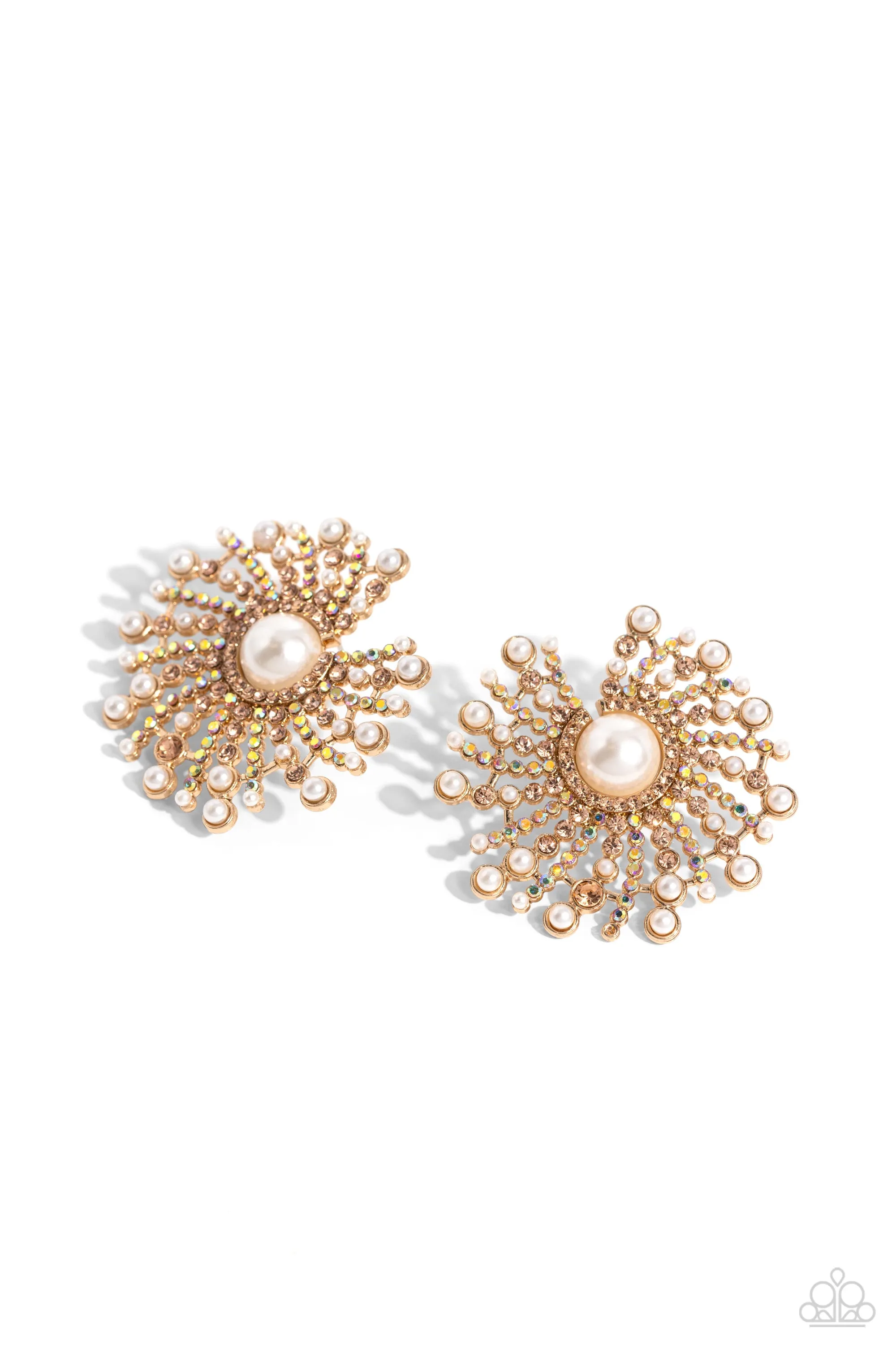 Earrings Fancy Fireworks - Gold Pearl E143