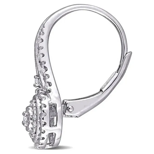 Earrings With Double Halo and Leverbacks