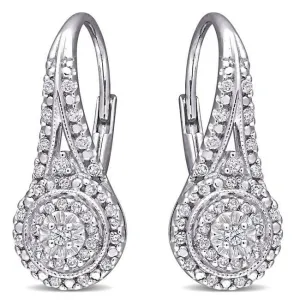 Earrings With Double Halo and Leverbacks