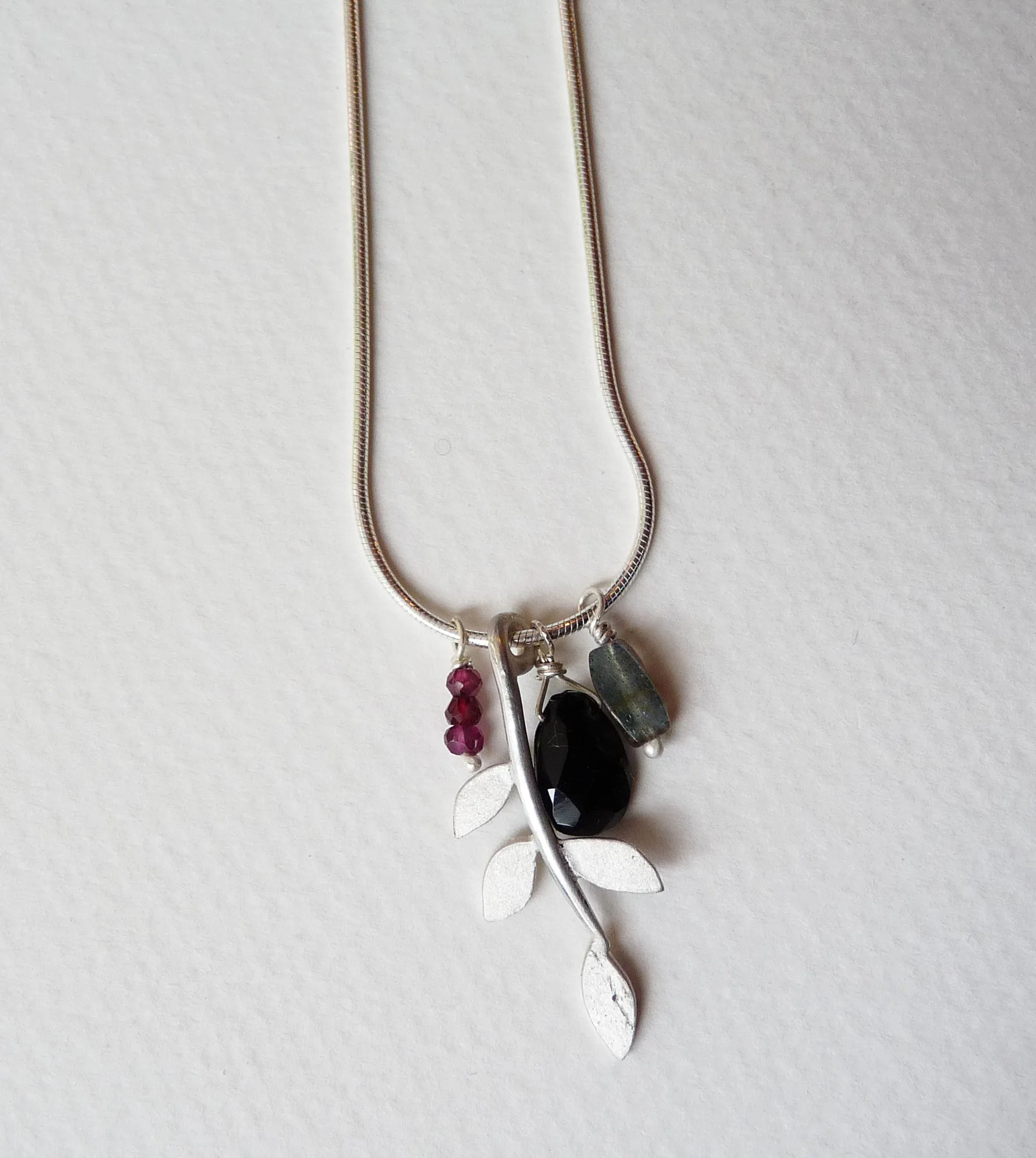 Eloise Leaf Bridesmaid Necklace on snake chain