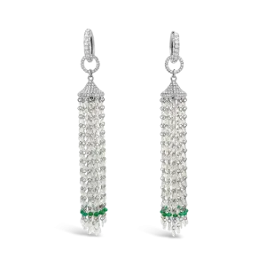 Emerald & Diamond Tassel Earrings