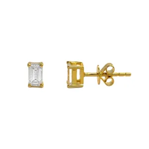 Emerald Cut Diamond Earrings