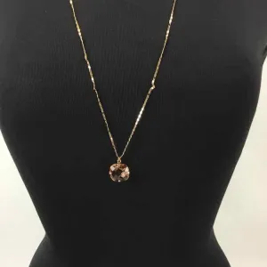 Express Amber/Gold NWOT Large Stone Pendant Necklace