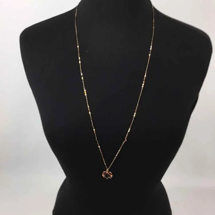 Express Amber/Gold NWOT Large Stone Pendant Necklace