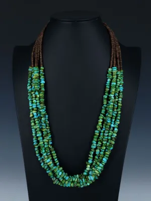 Five Strand Sonoran Gold Turquoise Necklace