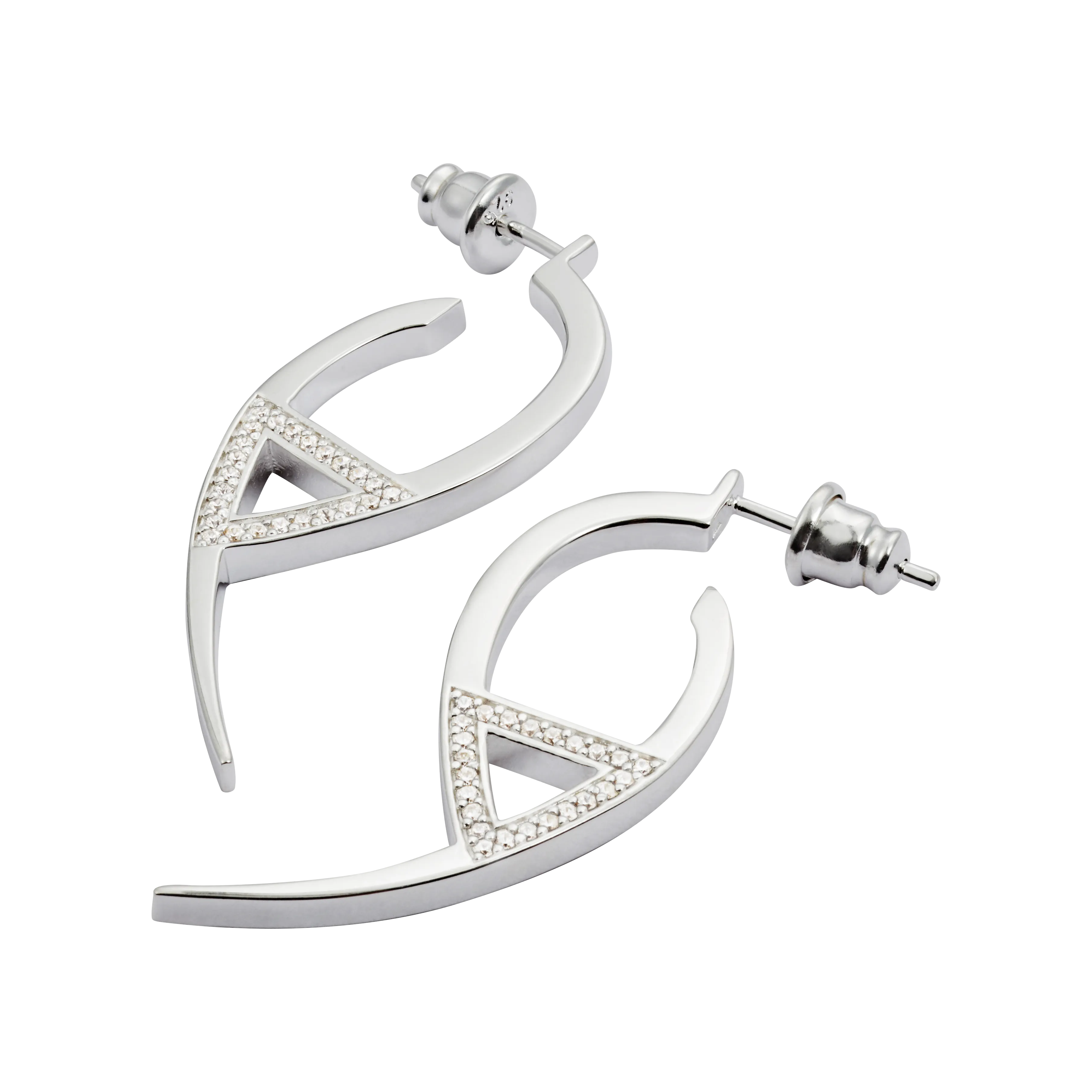 Flick CZ Earrings - Silver