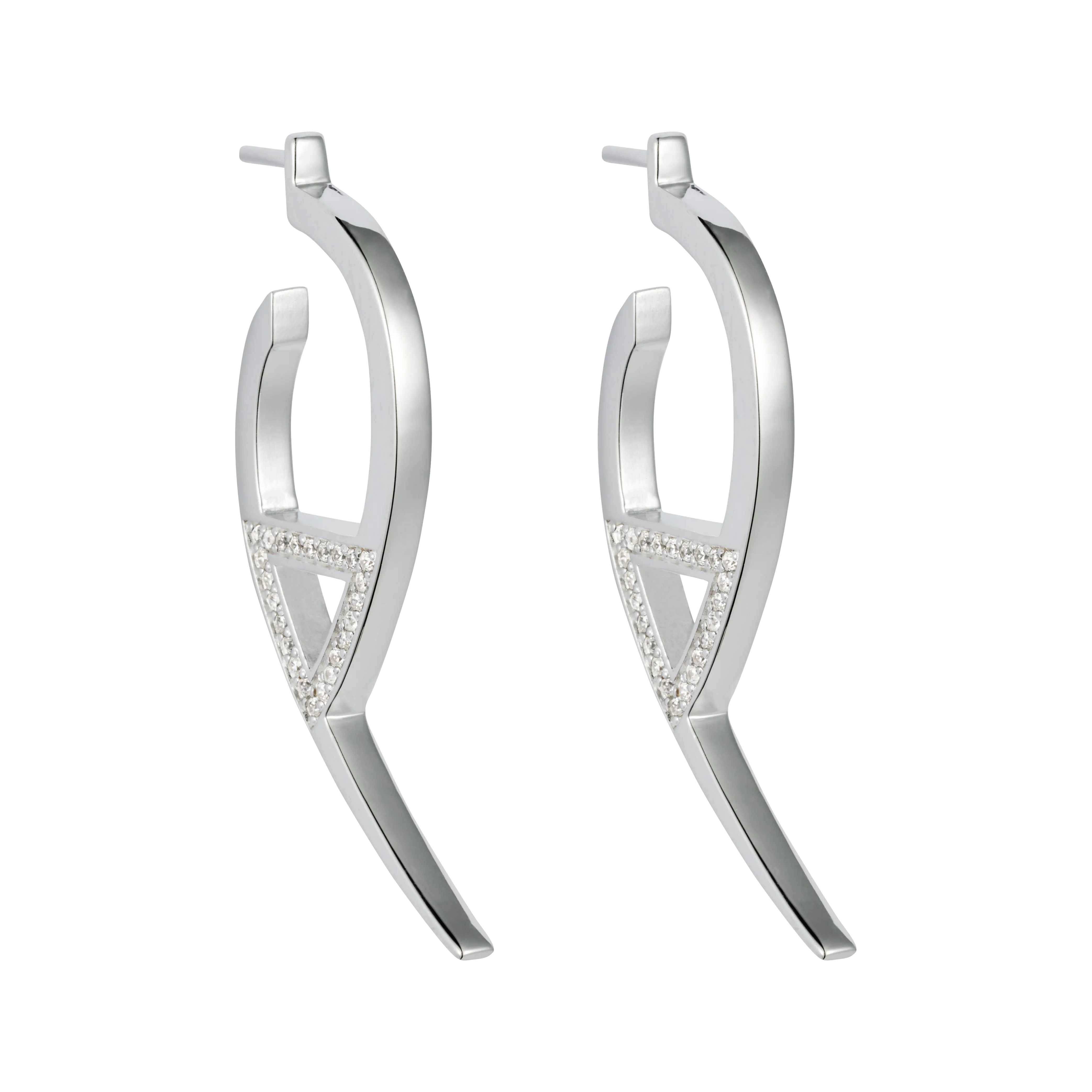 Flick CZ Earrings - Silver