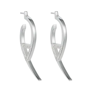 Flick CZ Earrings - Silver