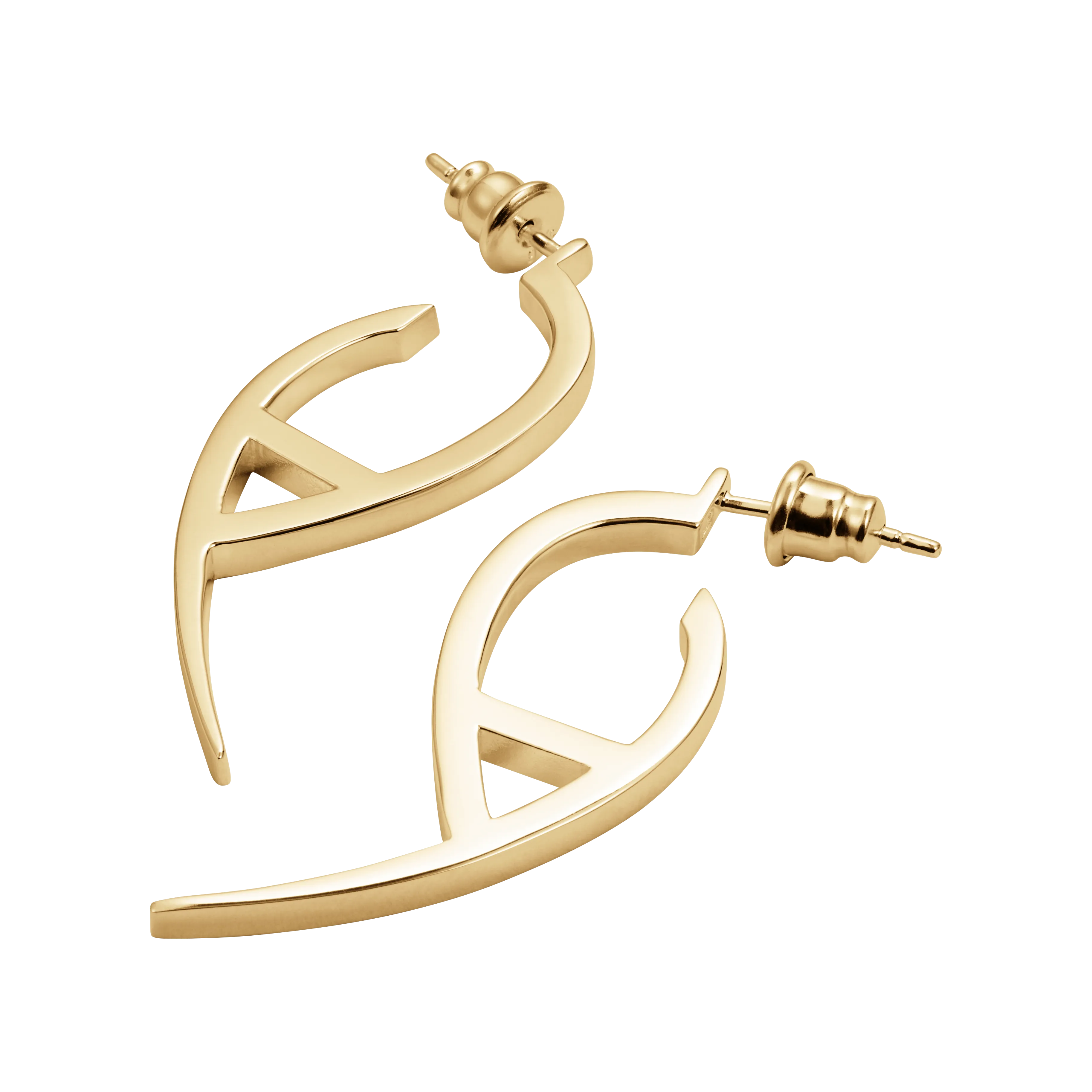 Flick Plain Earrings - Gold - 23EFpg