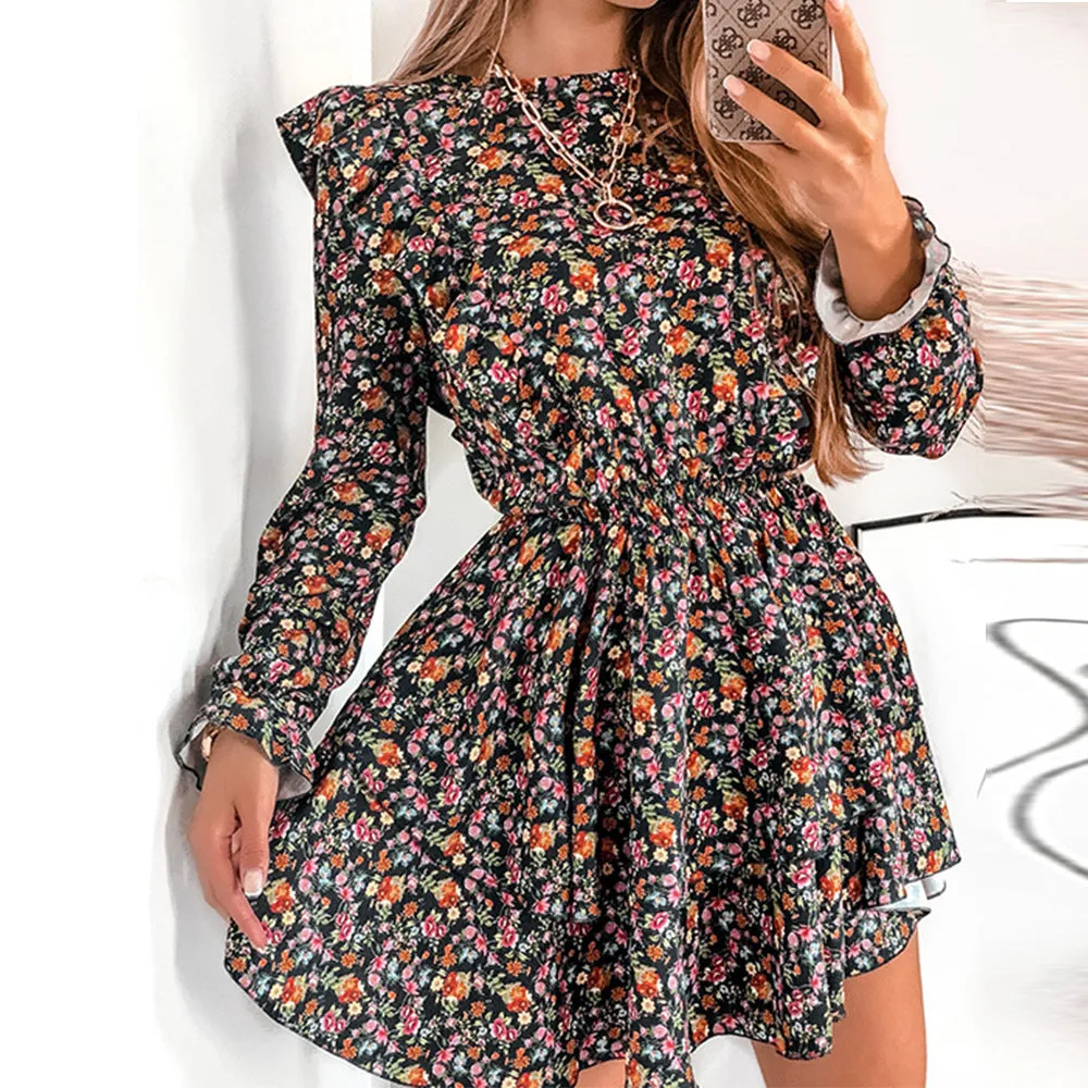Flower District Pocketed Belted Velvet Dress
