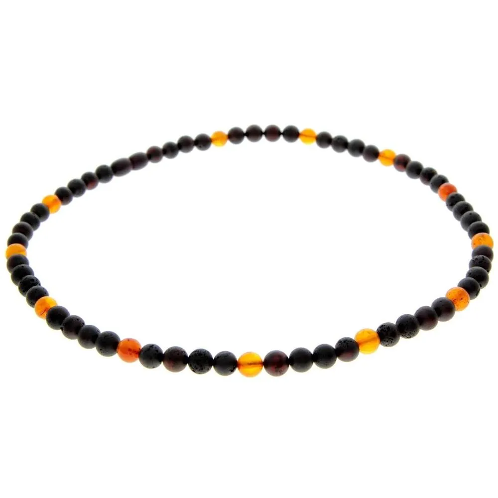 Genuine Baltic Amber Round Beads for Men / Unisex Beaded Necklace. MB023