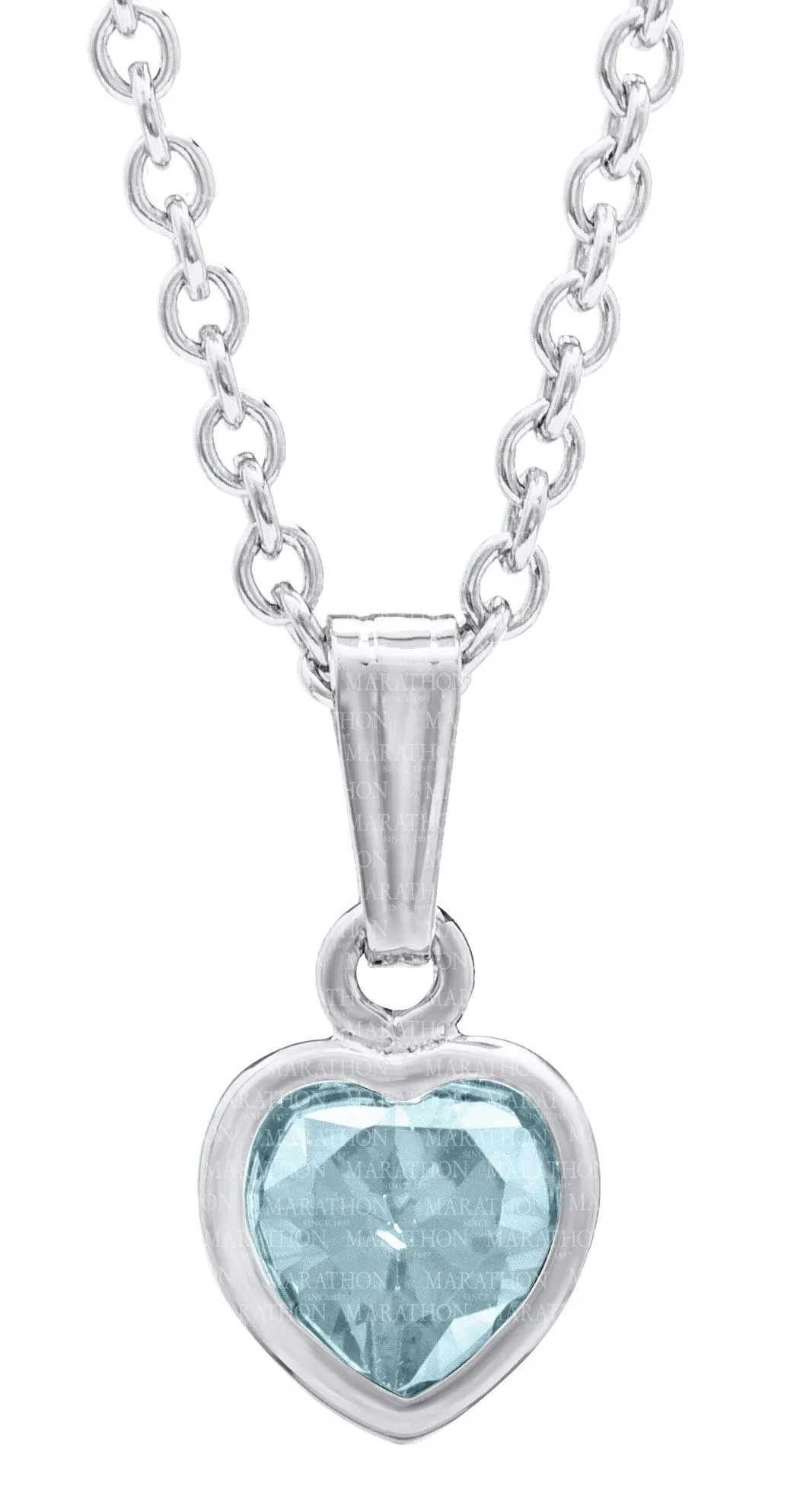 Genuine Sterling Silver Kiddie Kraft Heart Pendant Necklace with Synthetic Birthstone
