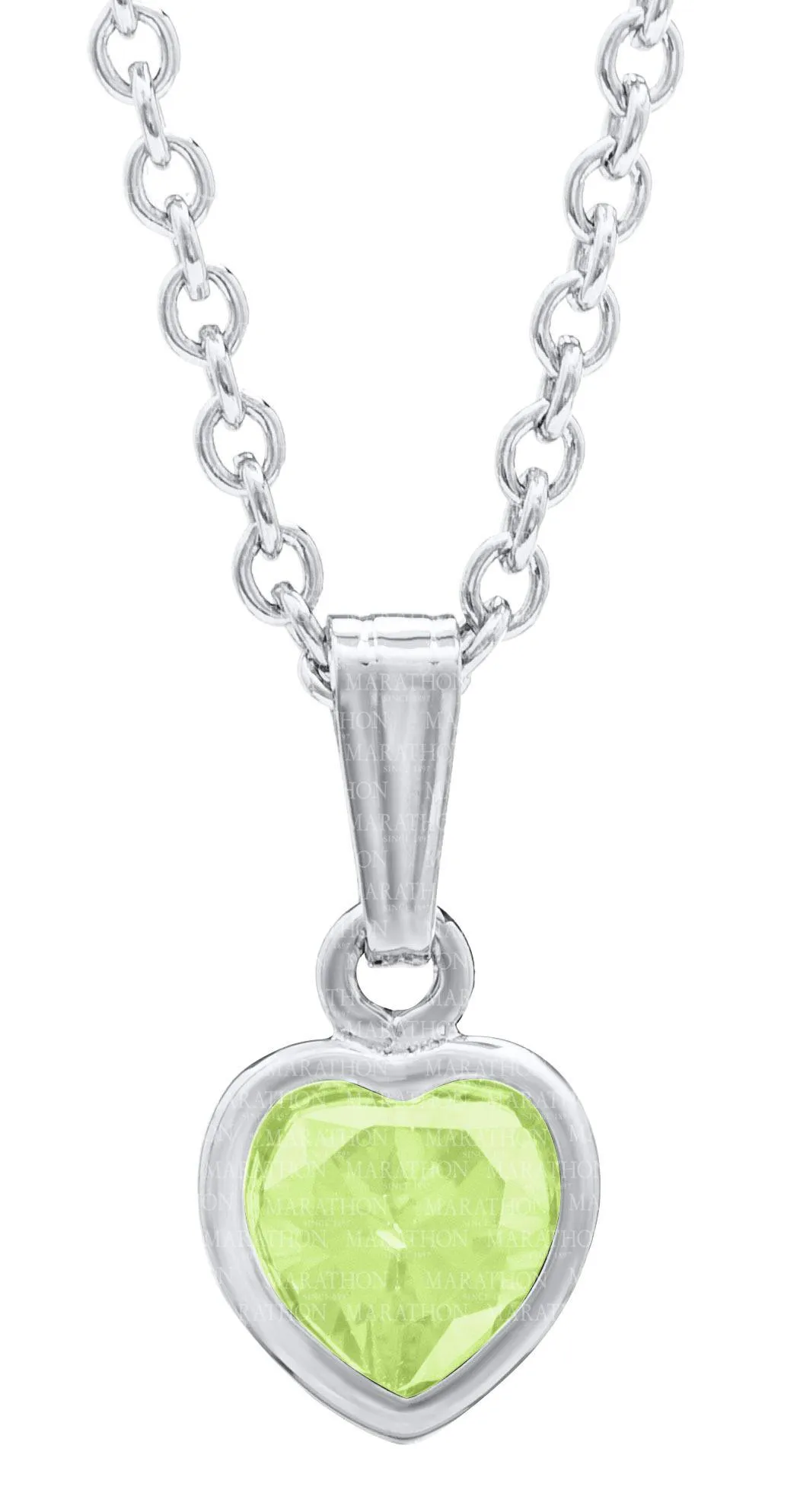 Genuine Sterling Silver Kiddie Kraft Heart Pendant Necklace with Synthetic Birthstone