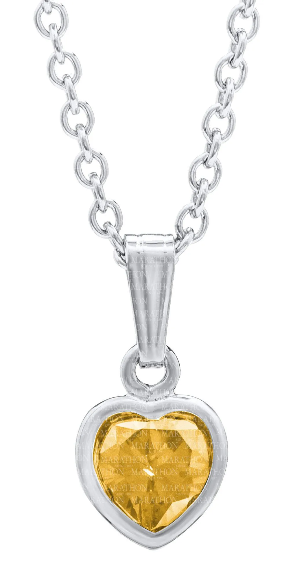 Genuine Sterling Silver Kiddie Kraft Heart Pendant Necklace with Synthetic Birthstone