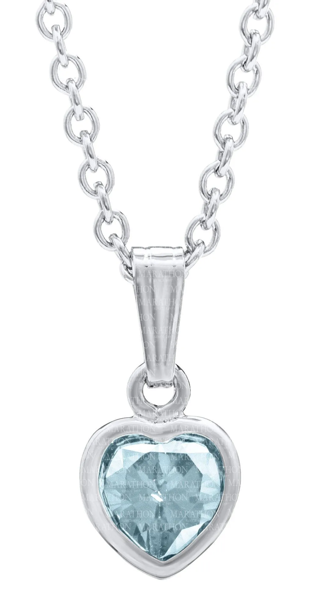Genuine Sterling Silver Kiddie Kraft Heart Pendant Necklace with Synthetic Birthstone