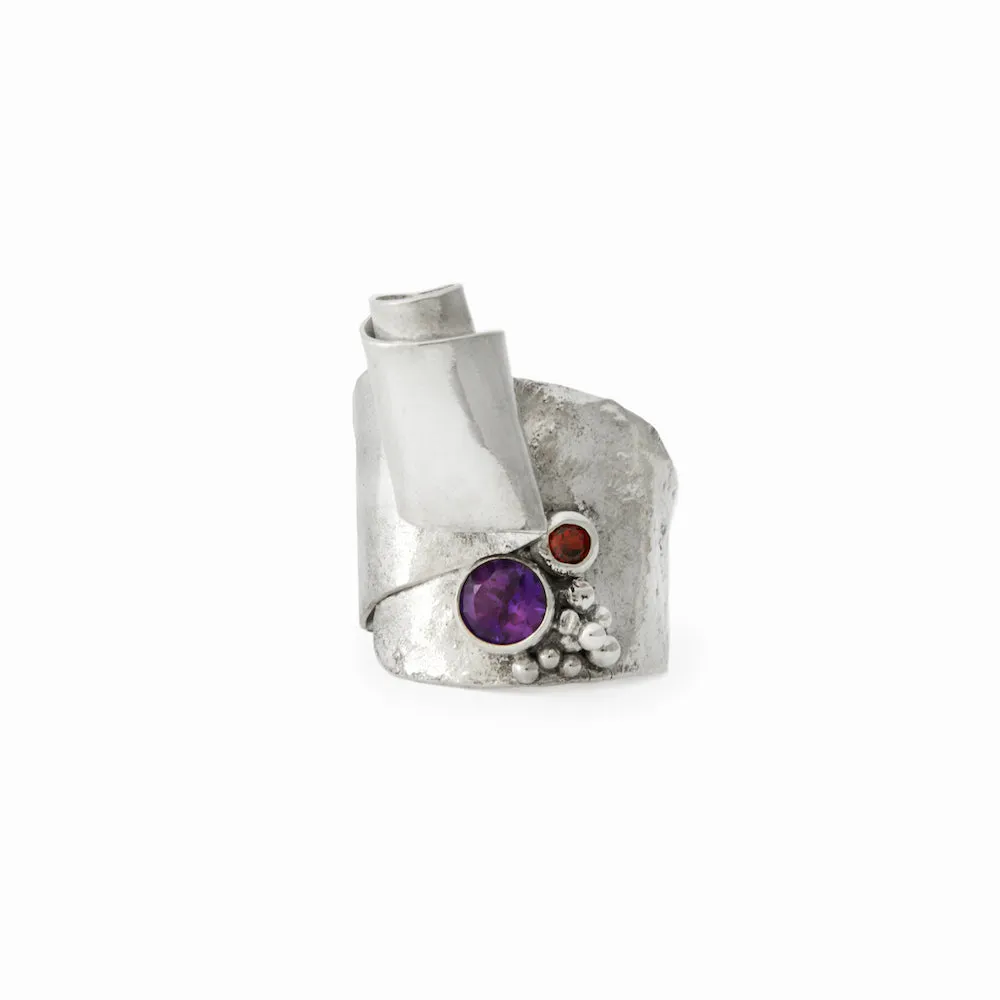 Glacier Amethyst & Garnet Ring