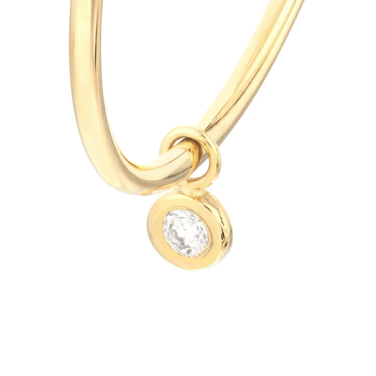Gold Hoop Earrings With Single Diamond